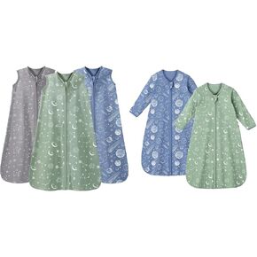 Baby Sleep Sack 6-12 Months 100% Cotton Lightweight 0.5 TOG Wearable Blanket Baby Sleep Bag with 2-Way Zipper for Newborn Infant