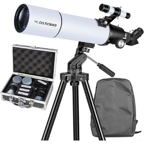 80x600mm AZ Telescope, Travel Telescopes for Adults Astronomy Beginners with 8Piece Telescope Accessory Kit
