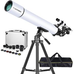 80mm Aperture 900 Refractor Telescope for Adults Astronomy Beginners with AZ Mount, Carry Bag, Phone Mount &13 Pieces Telescope Accessories Kit