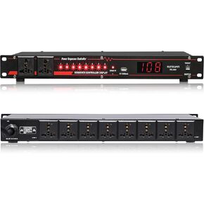 10 socket power timing regulator, 3000W professional audio digital power controller voltage regulator w/voltage readout, USB, big digital display, home theater stage/studio use