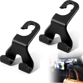 MTGOCHA Car Headrest Hooks Bling Purse Hook for Car, Upgraded 2 in 1 Car Seat Hooks Rhinestone Car Purse Hangers Holder Car Hook for Purses Bags Bling Car Accessories for Women 2pcs,White Bling
