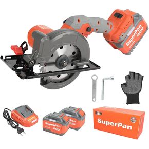 20V Cordless Mini Circular Saw, 6700RPM, 4-1/2" Blade, Max Cutting Depth 1-11/16" at 90°, Diagonal Cutting Depth 1-3/16" at 45°, Ideal for Cutting Wood, Soft Metal, Plastic, and Ceramic Tiles
