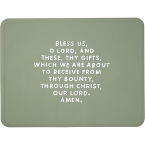 Be A Heart Silicone Placemats for Kids and Toddlers, BPA-Free Non-Slip Baby Placemat, Baby Baptism Gift (Sage Green)