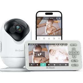 VistaView Lite Smart WiFi Baby Monitor - 4" 720P Split Screen & 1080P Camera App Control, Motion Alerts, HD Night Vision, 3000mAh Battery, 2-Way Talk, Multi-User, Triple Security, 1000ft Range