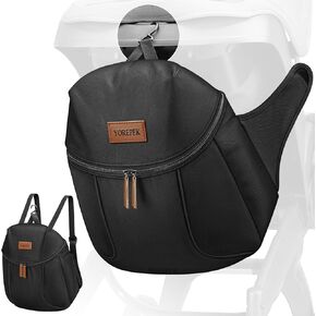 YOREPEK Stroller Bag Organizer Fits for Doona Car Seat Stroller, Stroller Accessories, Diaper Backpack with 2 Cup Holder Insulated Pockets, Storage Bag with 3 Compartments for Baby Essentails, Black