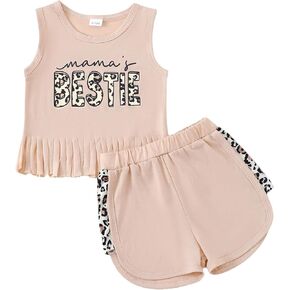 Mikrdoo Baby Girls Clothes Toddler Girl Summer Outfits Sleeveless Infant Tassel Tank Top Cute Shorts Set Casual Pants