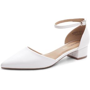 DREAM PAIRS Women's Dress Shoes Low Heel Pumps Closed Toe Comfort Casual D'Orsay Flats Ankle Strap