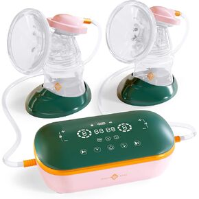 Portable Breast Pump with Silicone Flanges - Cordless for Travel - HSA FSA Eligible - Compact Electric Breastmilk Pump - Wall Plug Provided - Double