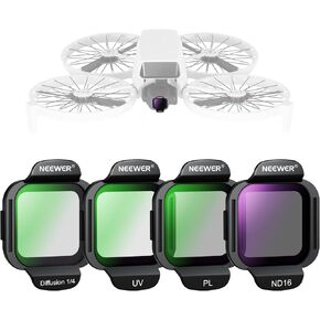 NEEWER ND/PL Filter Accessories Set Compatible with DJI Flip Drone (6 Pack), ND8/PL ND16/PL ND32/PL ND64/PL PL UV Snap On HD Optical Glass Neutral Density Polarized ND Lens Filter Kit, FL-N35