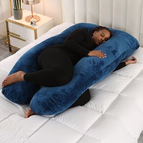 Pregnancy Pillow for Sleeping, U Shaped Full Body Maternity Pillow with Washable Cover, 2.9kg/6.4lb Ergonomic Larger Pregnant Pillows for Adult Side Sleeper, 55 x 31.5 inch