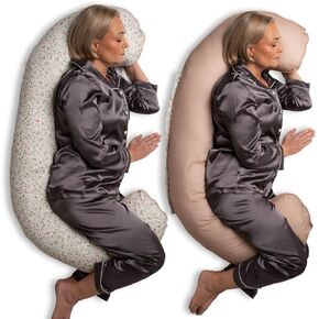 BellaMoon Pregnancy & Body Pillow for Sleeping, Large C Shaped Maternity Support with Removable Cover - Comfort for Back, Bump, HIPS for Pregnant Women, 55 Inches. Sweet & Wild