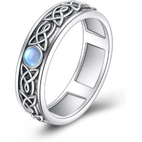 POPLYKE Sterling Silver Anxiety Spinner Rings Fidget Rotatable Mood Rings for Women Men Relieve Worry Stress Gift