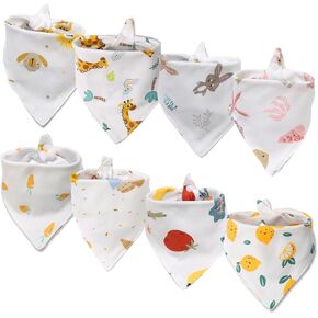 Maslin Baby Bibs 8 Pack Baby Bandana سال لعابه للأولاد الفتيات اللعين اللطيفات اللطيفة والقرع اللعين ، والجنسين