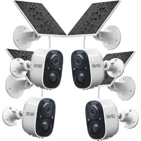 Sovmiku 2CG6 Solar Security Camera Wireless Outdoor,Battery Powered,Easy to Setup,PIR Motion Detection,Two Way Audio, Audible Flashlight Siren,2.4GHz Wi-Fi Color Night Vision, 180 Days Exchange Policy