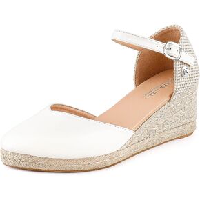 BCTEX COLL Women's Espadrilles Wedge Sandals Ankle Strap Platform Closed Toe Dressy Shoes