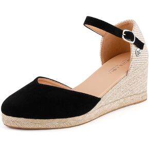 BCTEX COLL للسيدات Espadrilles Wedge Sandals Cankle Strap Platform