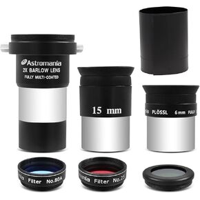 Astromania Flexible Dew Shield from 148-167mm Diameter - Bundle with - Accessory Kit Telescope Fully-Coated Eyepieces
