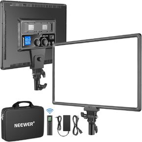 Neewer 9" LED Video Light Panel, Dimmable DSLR Camera Soft Lighting, 4000mAh Rechargeable Battery, USB Type C Ports, 3200K~5600K CRI95+ 600Lux for Photography Video Recording Live Streaming, NL-116AI