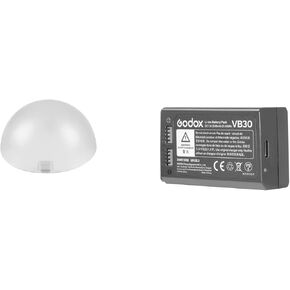 Godox AK-R11 Diffuser Dome with VB30 Battery Replacement for Godox V1 PRO V1 Series Round Head Flash