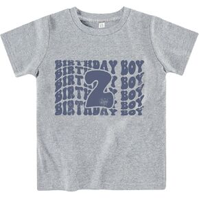 Toddler Boys Girls 2nd Birthday Shirt Outfit for Kids Two Years Old Birthday Gift for Party Short Sleeve Tshirt