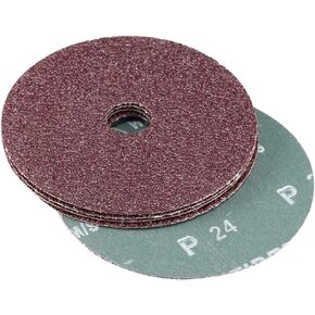 uxcell 5-Inch x 7/8-Inch Aluminum Oxide Resin Fiber Discs, Center Hole 24 Grit Sanding Grinding Discs, 5 Pack