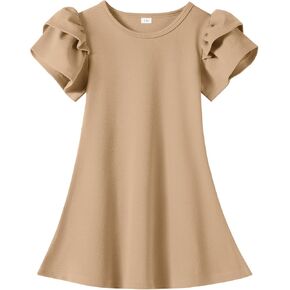 Toddler Dress Summer Baby Girl Dresses Layered Ruffle Sleeve Kids Cute Sundress Beach Birthday Party