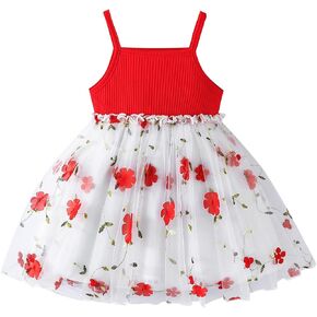 Toddler Baby Girl Sleeveless Dress Princess Tulle Dresses Summer Outfit for Cake Smash 1st Birthday Gift 6M - 3T