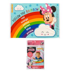 Neat Solutions Disney Minnie Mouse Table Topper Disposable Stick-on Placemats - 18 Count