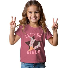 IZYJOY Toddler Baby Girl Western Rodeo Shirt Cowgirl Let's Go Girls Boots T-Shirt Country Short Sleeve Summer Tee Tops