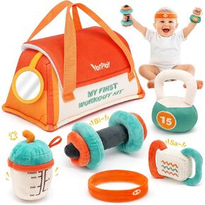 Baby Toys 6-12 Months - Sensory Montessori Toys for Babies 6-12-18 Months, Sports Plush Toy with Crinkle, Rattle for 0-3 Month Newborn Infant, 1st Birthday Easter Gifts for Toddler Boys Girls Age 1+