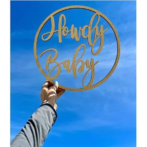Howdy Baby Shower Wooden Sign for Backdrop,Cowboy Baby shower Decorations,Cowgirl Baby shower Balloon Arch Sign,Rodeo Theme Party Decorations