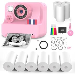 Kids Camera Instant Print and 6 Rolls Photo Paper
