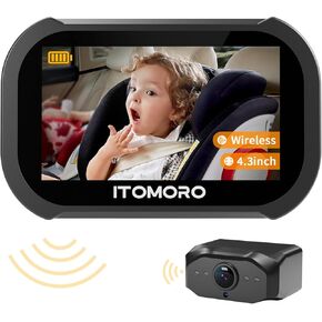 Itomoro Wireless Baby Car Camera, Car Camera for Baby Max Range 1000FT, Night Vision Wide View 1080P Display Car Baby Camera, Baby Car Camera Backseat Wireless for All Vehicle