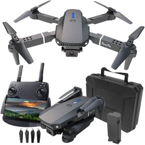 Drones with 4k Ultra-wide Camera,Real-time Vision Screen Handle,Foldable WiFi FPV Drone,RC Quadcopter with Brushless Motor,2 Batteries