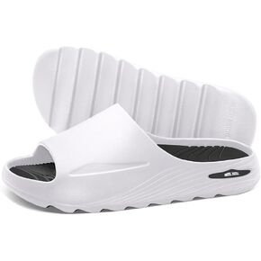 Womens Recovery Slide Sandals with Comfortable Plantar Fasciitis Arch Support Orthotic, Odorless, Non Slip, Lightweight, Thick Cushion Slippers for House, Outdoor Walking