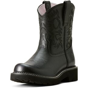 ARIAT Womens Fatbaby Embroidered Round Toe Pull On Casual Boots Ankle Low Heel 1-2" - White