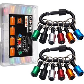 Bit Holder 6 & 12 Pack ¼ Inch, Hex Bit Holder Alloy Steel Screwdriver – Lightweight, Portable Quick-Change Holder Key Chain for Tools & Home.