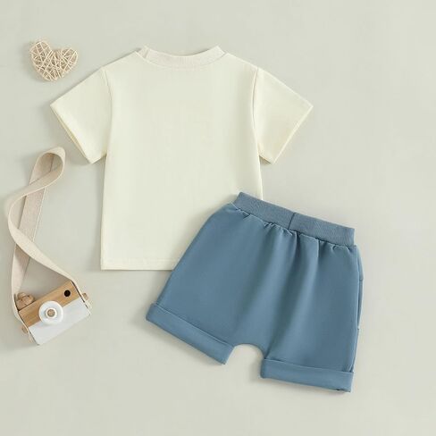 Pudcoco Toddler Baby Boys First Birthday Outfit 1st Birthday Clothes Space One T-shirt and Shorts Set in Saudi Arabia