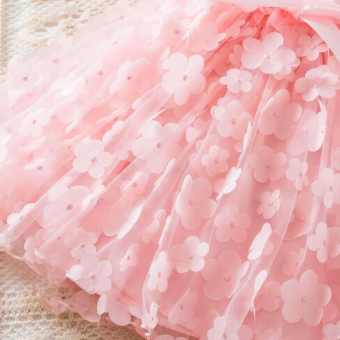 Toddler Tulle Tutu Summer Dress Birthday Party Princess Dresses | Ruffle Sleeveless Layered Casual Playwear for 1-6Y, Twirly Fairy Wedding Flower Girl Outfit, Kids Holiday Formal Sundress in Kuwait