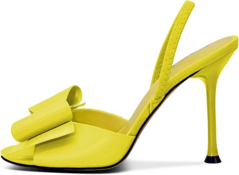 الساتان العالي الكعب Slingback Open Toe Mules Sandals Bow Stiletto Sexy Heels Movers in Kuwait