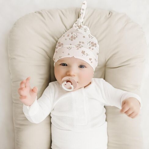 Konssy 8 Pack Baby Newborn Hats Set Knot Beanie Hats Soft for Infant Baby Girls Boys Caps 0-6 Months in Saudi Arabia