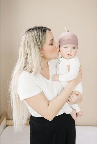Konssy 8 Pack Baby Newborn Hats Set Knot Beanie Hats Soft for Infant Baby Girls Boys Caps 0-6 Months in Saudi Arabia