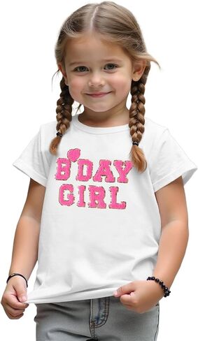 Birthday Girl Shirt Toddler 2nd 3rd 4th 5th 6th Bday Girl T-Shirt Embroidery Birthday Party Short Sleeve Tee Top 2-6Y in Kuwait