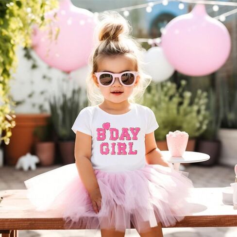 Birthday Girl Shirt Toddler 2nd 3rd 4th 5th 6th Bday Girl T-Shirt Embroidery Birthday Party Short Sleeve Tee Top 2-6Y in Kuwait