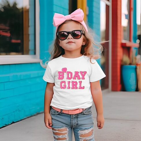 Birthday Girl Shirt Toddler 2nd 3rd 4th 5th 6th Bday Girl T-Shirt Embroidery Birthday Party Short Sleeve Tee Top 2-6Y in Kuwait