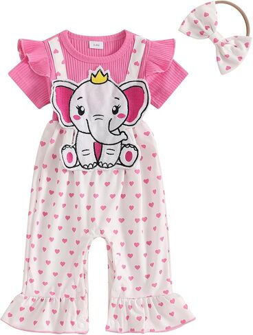 طفلة صيف الزي كرتون حيوانات بقرة قصيرة الأكمام من قطعة واحدة رومبير in Kuwait