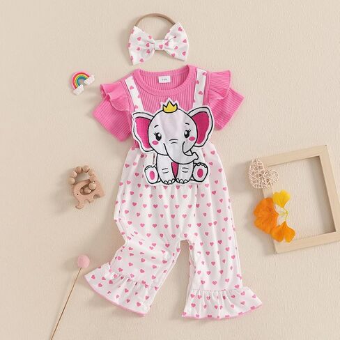 طفلة صيف الزي كرتون حيوانات بقرة قصيرة الأكمام من قطعة واحدة رومبير in Kuwait