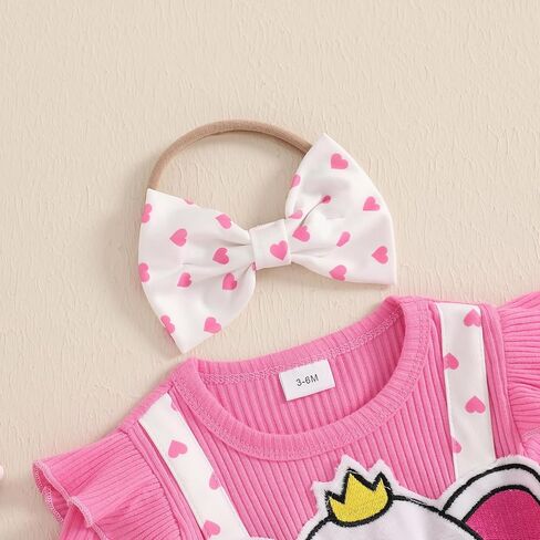 طفلة صيف الزي كرتون حيوانات بقرة قصيرة الأكمام من قطعة واحدة رومبير in Kuwait