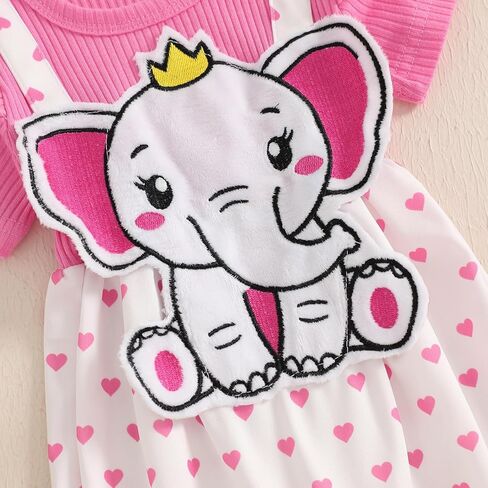 طفلة صيف الزي كرتون حيوانات بقرة قصيرة الأكمام من قطعة واحدة رومبير in Kuwait