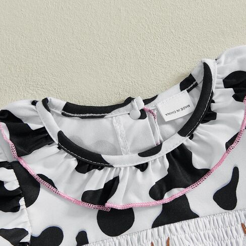 Kavousa Baby Girl Summer Outfit Cartoon Animals Cow Short Sleeve One-Piece Romper Jumpsuit Headband Set Newborn Clothes in Saudi Arabia